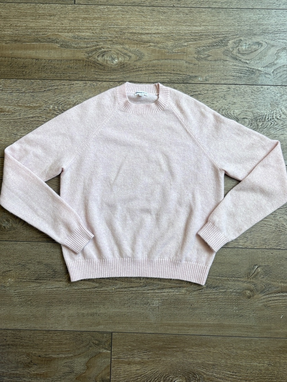 NWOT Minnie Rose Crewneck Cashmere Lightweight Sweater in Light Pink